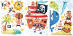 Naklejka na ścianę dla Dzieci Wyspa Piratów