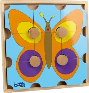 Puzzle Motylek i Miś Drewniane dla Dzieci